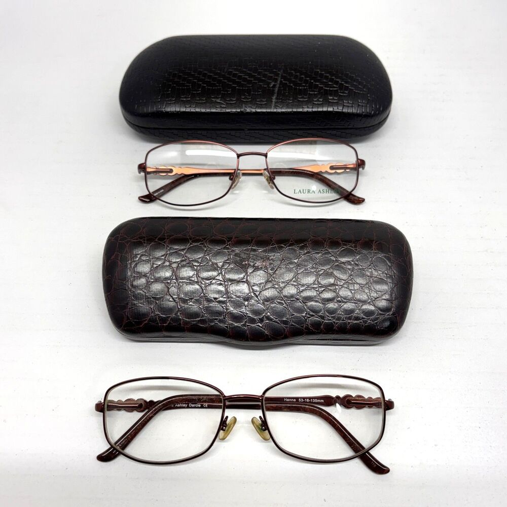 2 Pair Laura Ashley Darcie Henna Eyeglass Frames 53-16-135 mm Brown Pearl 1 New